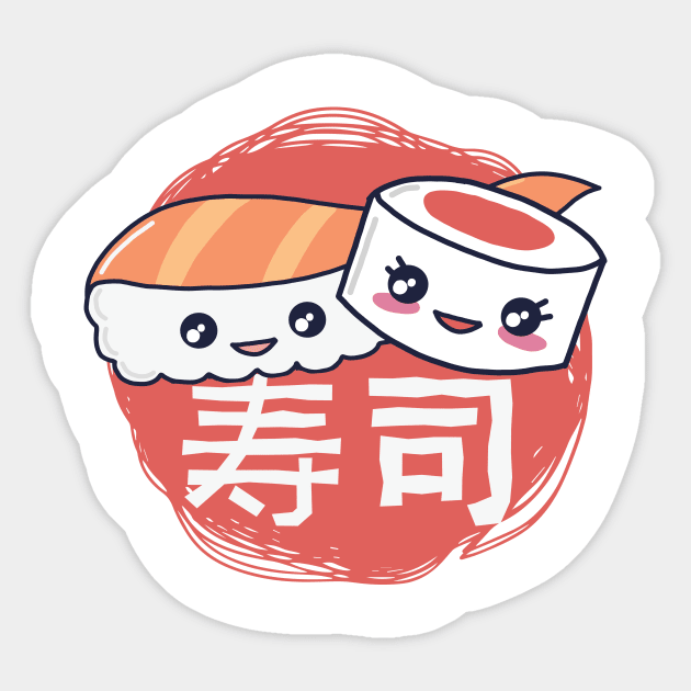 Funny Sushi Pieces Food Lover Tee Japanese Gift Sticker by Ramadangonim